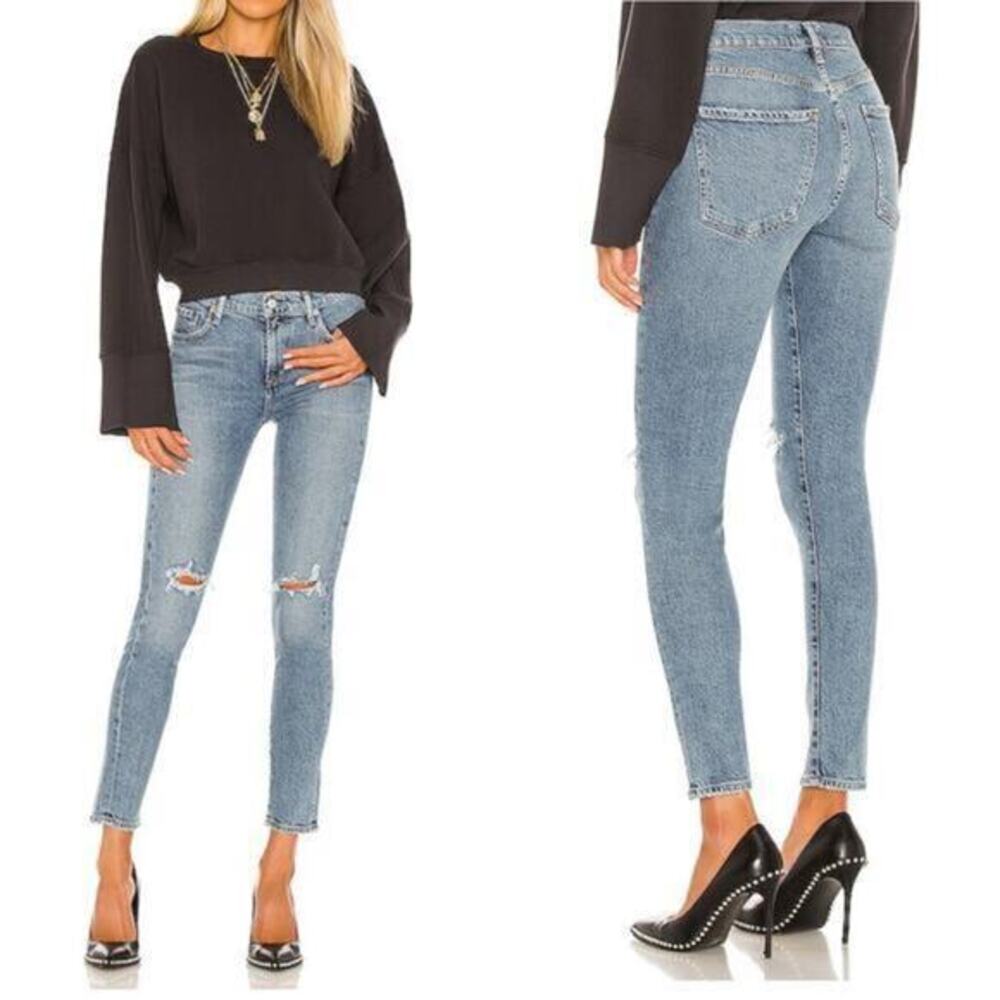 AGOLDE Sophie Mid Rise Ankle Jeans in Coastal size 26